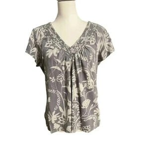bananna republic top gray flourish design size xl
